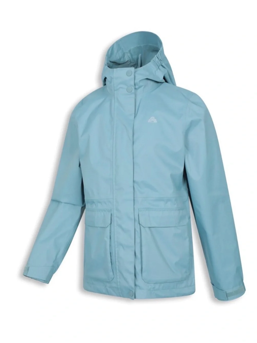 Kids Waterproof Hooded Jacket in Light Blue - Picture 4 of 6